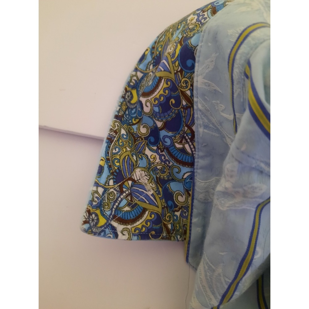 Robert Graham Classic Fit L Large Long Sleeve Button Shirt Blue Paisley Stripes - Picture 7 of 8